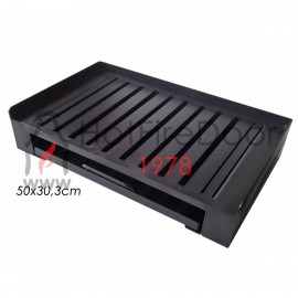 Parrilla quemador para chimenea con cajón de ceniza 50x30 cm